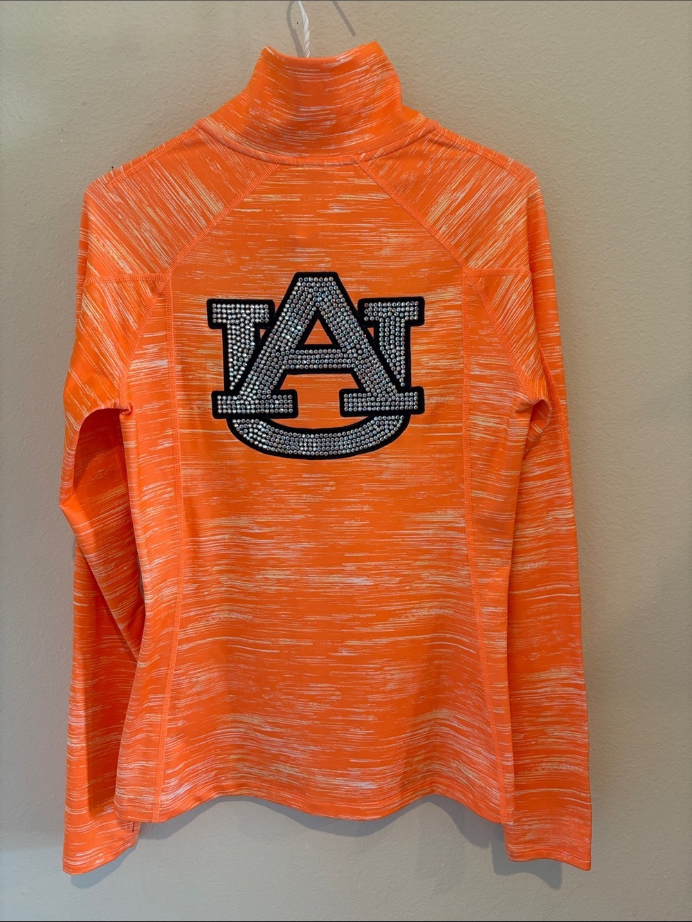 UNDER ARMOUR Orange  Auburn University  Half zip with Rhinestones